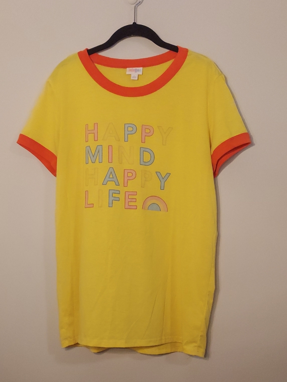 LulaRoe Liv Tee, L, Yellow And Orange